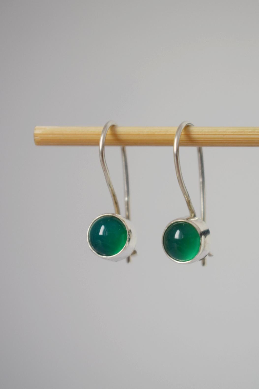 Muttertag Geschenk, Ohrringe Grün Onyx, Sterling Silber Mit Naturstein Grüner 925 Edelstein Unikat Schmuck von Anvira10
