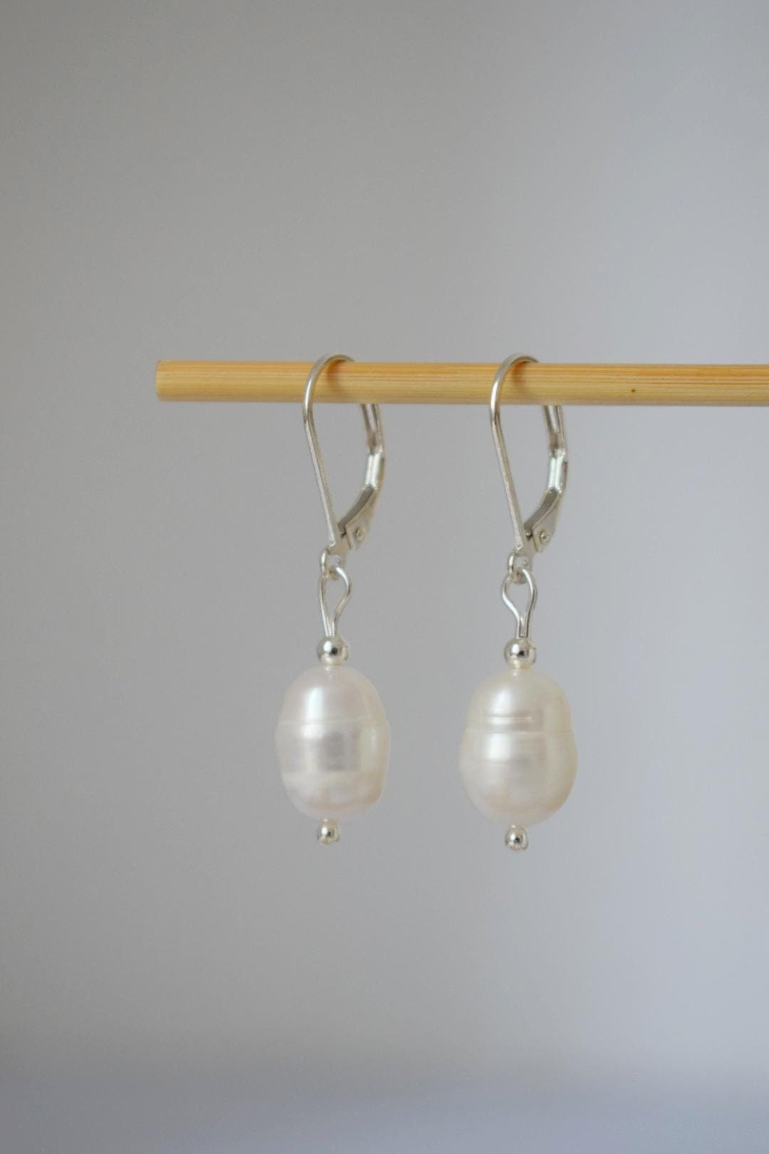 Süßwasserperlen Ohrringe, Sterling Silber Hängeohrringe, Perlenohrringe Hängend, Hochzeit Perlenschmuck, Geschenk Für Sie von Anvira10