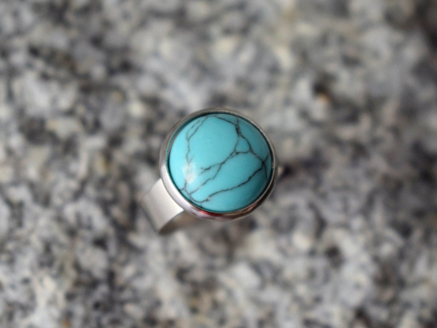 Türkis Ring, Statement Ring Blau, Stein Verstellbarer Edelstein Schmuck, Frauen Geburtstagsgeschenk Türkis Ring, Statement Ring Blau, Stein Verstellbarer Edelstein Schmuck, Frauen Geburtstagsgeschenk von Anvira10