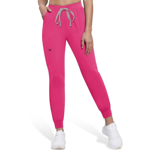 Anwrtuk Medizinische OP-Hose für Frauen - Funktionelle Arbeitshose mit schmaler Passform und Gebrauchstaschen (Rhododendron rosa, M) von Anwrtuk