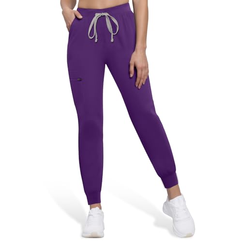 Anwrtuk Medizinische OP-Hose für Frauen - Funktionelle Arbeitshose mit schmaler Passform und Gebrauchstaschen (lila, S) von Anwrtuk