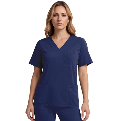Anwrtuk Scrubs Top für Frauen, V-Ausschnitt Damen Pflege Tunika, Kurzarm Arbeitskleidung für Krankenschwestern, Zahnärzte, Ärzte, Tierärzte, Studenten Anwrtuk Scrubs Top für Frauen, V-Ausschnitt Damen Pflege Tunika, Kurzarm Arbeitskleidung für Krankenschwestern, Zahnärzte, Ärzte, Tierärzte, Studenten von Anwrtuk