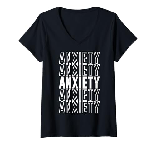 Damen Angst T-Shirt mit V-Ausschnitt von Anxiety Apparel
