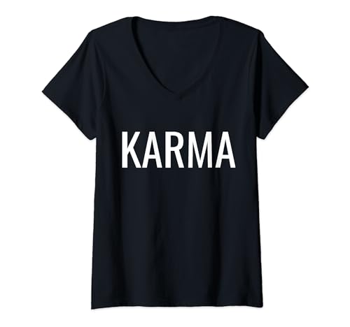 Damen Karma T-Shirt Herren Damen Unisex T-Shirt Karma T-Shirt T-Shirt mit V-Ausschnitt von AnyThingGoes karma shirt