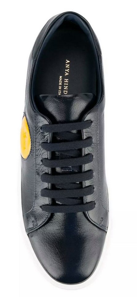 Anya Hindmarch Chubby Wink Lackleder Schuhe Made in Italy Sneaker Smiley-Patch (hochglänzend) als Hingucker seitlich von Anya Hindmarch