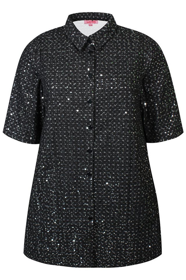 Anyday Jeanskleid Kleid black Denim mit Strassbesatz Anyday Pailletten von Anyday