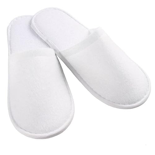 Anyhot 20 Paar Spa Hotelslipper, Gästehausschuhe set, Frottierslipper, Pantoffeln Herren und Damen Hausschuhe - Universalgröße, Einweg Hausschuhe Hochzeit weiß von Anyhot