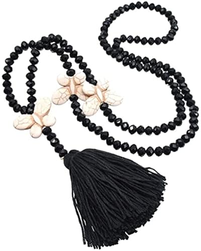 Anyhot Mode Frauen Pullover Halsschmuck,Böhmischen Quaste Halskette Lange Bunt Kristall Bead Schnur Kette Damen Halskette,Handgemachte Perlen Kette,Modeschmuck,Bijouterie für Frau,Mutter,Tochter von Anyhot