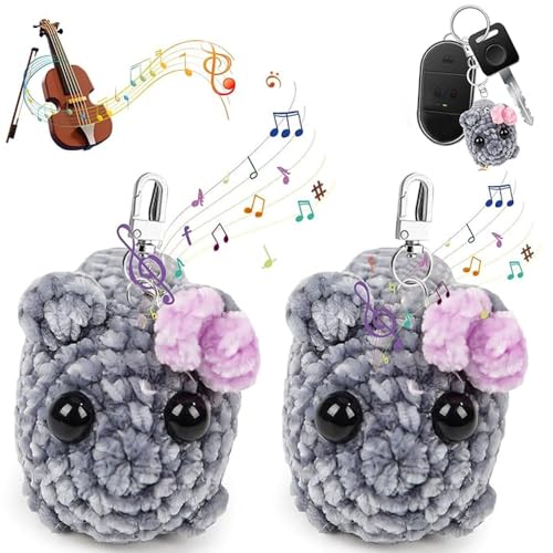 Anyingkai 2 Stück Sad Hamster Schlüsselanhänger,Trauriger Hamster mit Sound,Sad Hamsti mit Sound,Hamsti Schlüsselanhänger,Gehäkelte Kuscheltiere Hamster,Sad Hamster Kuscheltier für Freunde Partner von Anyingkai