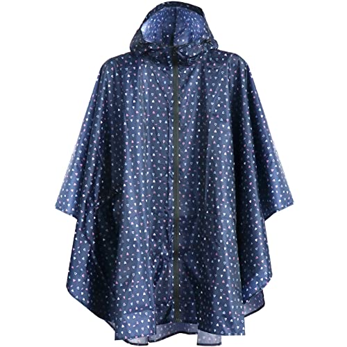 ANYOO Wasserdicht Radfahren Regen Poncho Portable Leichte Regenjacke Mit Kapuze Fahrrad Compact Regen Cape Wiederverwendbare Unisex für Backpacking Camping Outdoors,Herzform,Einheitsgröße von ANYOO