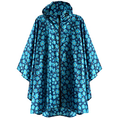 ANYOO Wasserdicht Radfahren Regen Poncho Portable Leichte Regenjacke Mit Kapuze Fahrrad Fahrrad Compact Regen Cape Wiederverwendbare Unisex für Backpacking Camping Outdoors,Blaue Blume,Einheitsgröße ANYOO Wasserdicht Radfahren Regen Poncho Portable Leichte Regenjacke Mit Kapuze Fahrrad Fahrrad Compact Regen Cape Wiederverwendbare Unisex für Backpacking Camping Outdoors,Blaue Blume,Einheitsgröße von ANYOO