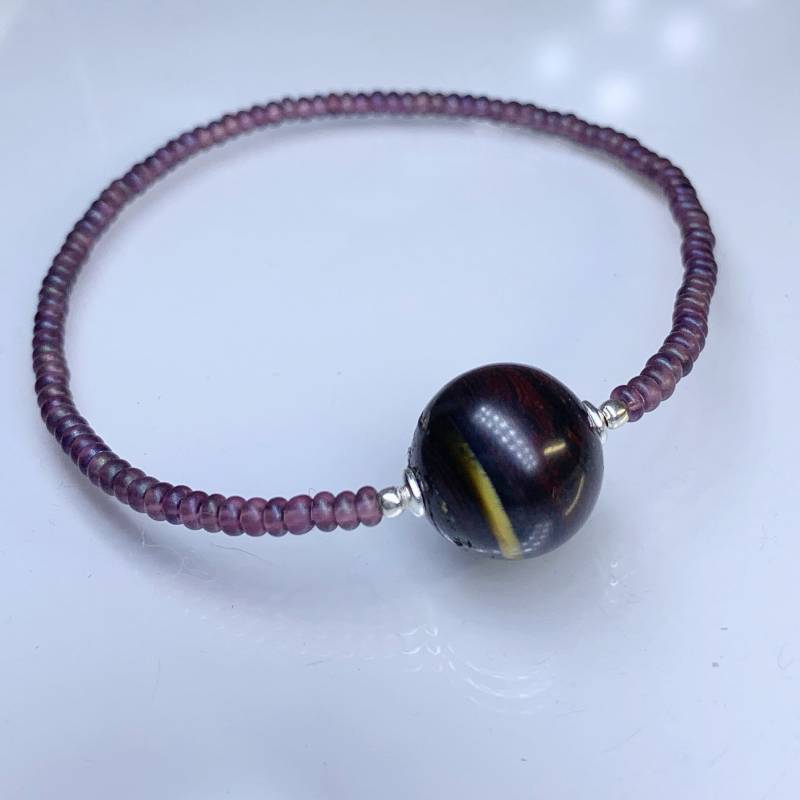 Tigereisen Oder Tigerauge Naturstein Im Auswahl, Acrylperlen Armband Elastisch von AnyramJewellery