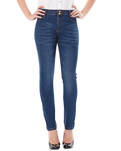 Anyu Damen Jeans Hose Skinny High Waist Slim Fit Jeanshose Blau 40 von Anyu