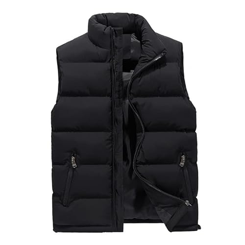 Herren Bodywarmer Weste Jacke Mantel Weste verstaubar Ultraleicht Reißverschlusstaschen, Schwarz , XS/S von AnyuA