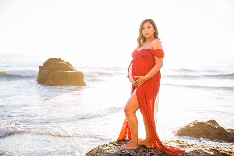 Sweetheart Chiffon Umstandskleid & Shorts Set - Photo Prop Abendkleid von AnyutasCouture