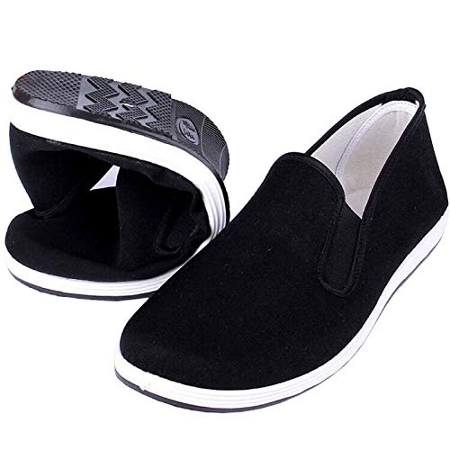 Anywell Kung Fu Tai Chi Kampfsportschuhe Gummisohle Unisex Leinwand Anti-Rutsch-Mode Qigong Turnschuhe Schwarz EU 41 (255 cm) von Anywell
