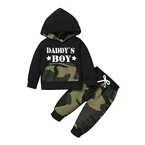 2 stücke Säugling Kleinkind Baby Jungen Mädchen Brief T-Shirt Tops Camo Hosen Böden Kleidung Set,Camouflage A#4,18-24 Monate (Tag 100) von Anywow