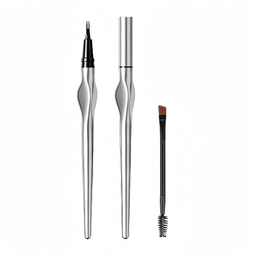 Wasserfester Augenbrauenstift mit zweizinkiger, präziser Augenbrauenstiftspitze, Augenbrauenstift für haarähnliche Striche, wischfest und verklumpt nicht, leicht, anfängerfreundlich (Schwarz) von Anyzoo