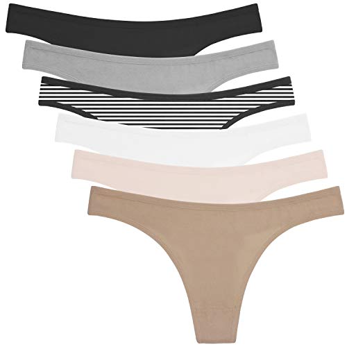 ANZERMIX Damen 6er Pack Baumwolle Thong Unterwäsche Assorted (6-Pack Fashion Assorted, Small) von ANZERMIX