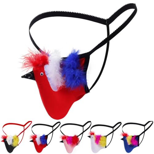 Anzhee Herren Sexy String Thong Vögel Unterwäsche für Männer Pouch Slips Lustige G-String Mankini Unterhosen von Anzhee