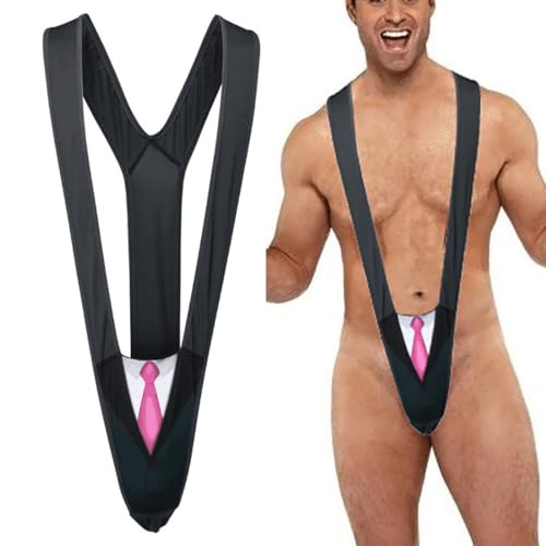 Herren String Weihnachten Unterwäsche Krawatte Mankini Borat Tanga Lustiger Schwimmen G-Strings Thongs für Herren Badeanzug Unterhose Einheitsgröße Grau von Anzhee