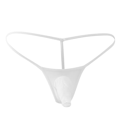 Anzhee Sexy Herren String Tanga für Männer Thong Elefanten Pouch Slips G-String Mankini Unterhosen Weiß 1 Pack von Anzhee