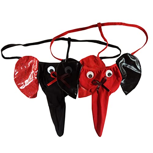 Anzhee Thong für Herren Unterwäsche Männer Schwarz+Rot 2 Stück von Anzhee