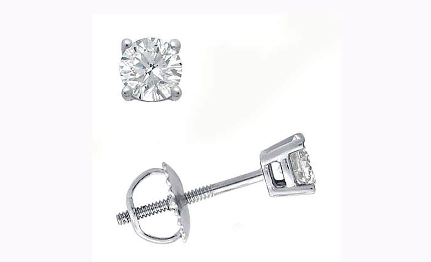 1/2 Karat Diamant 14K Weißgold Ohrstecker Si1-Si2 #e494 von AnzorJewelry