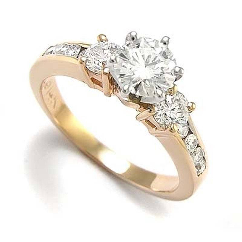 1.38 Ct.t.w. 14K Rose Und Weißgold Echten Diamant Verlobungsring von AnzorJewelry