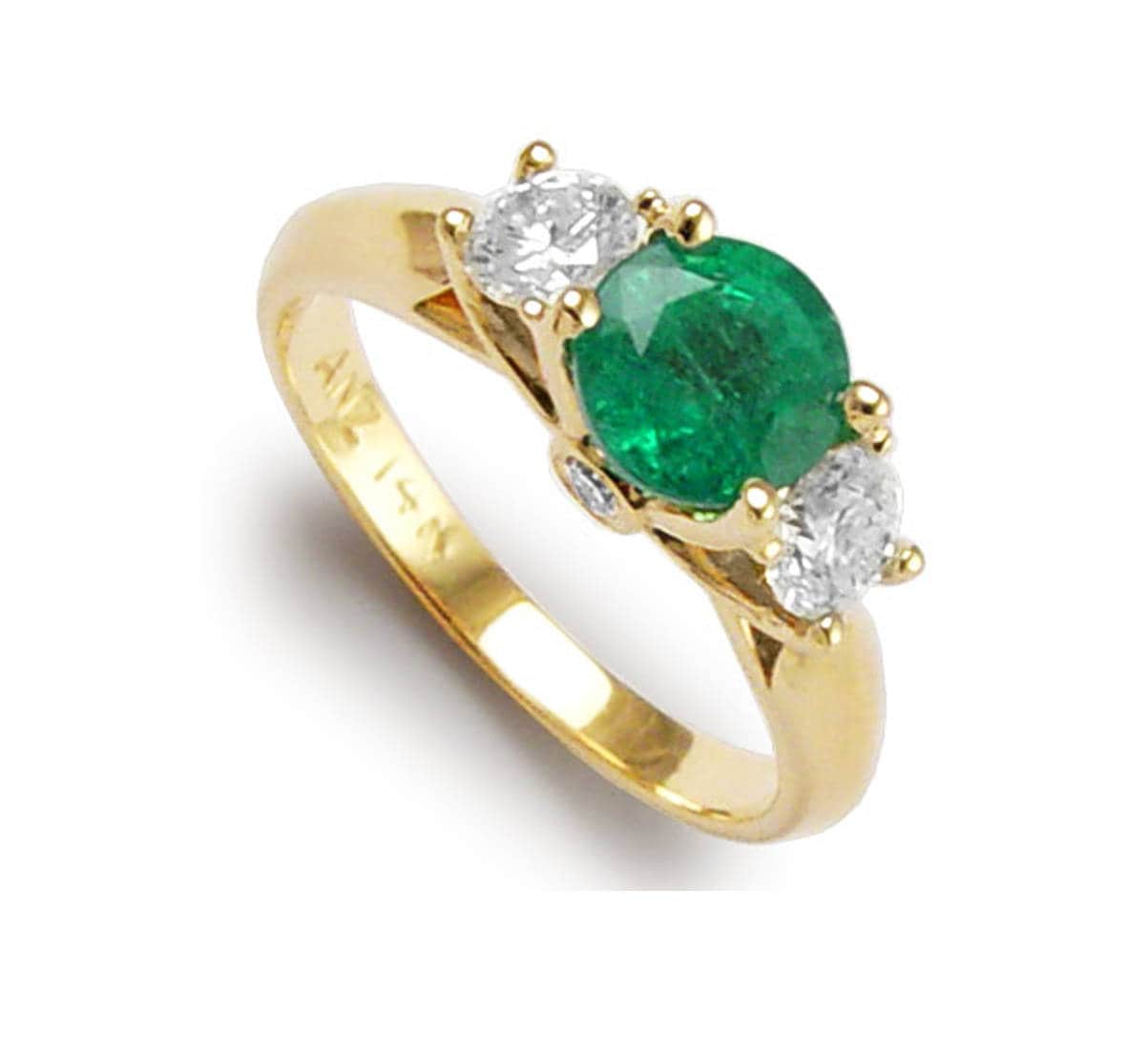 14K Gelbgold Natürliche Smaragd Diamant Jubiläumsring Diamanten Vs2-Si1 in Klarheit Und G-H Farbe. | 100% Augenrein #r996 von AnzorJewelry