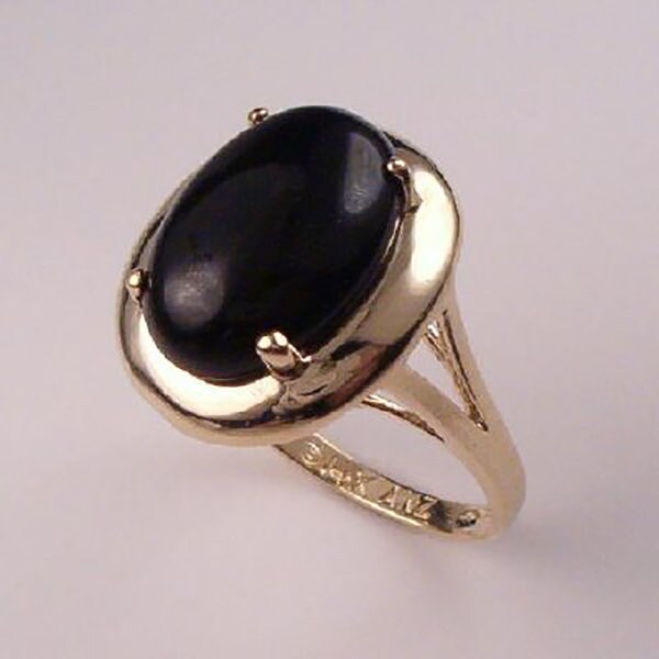 585Er Gelbgold Onyx Ring Oval #r248 von AnzorJewelry