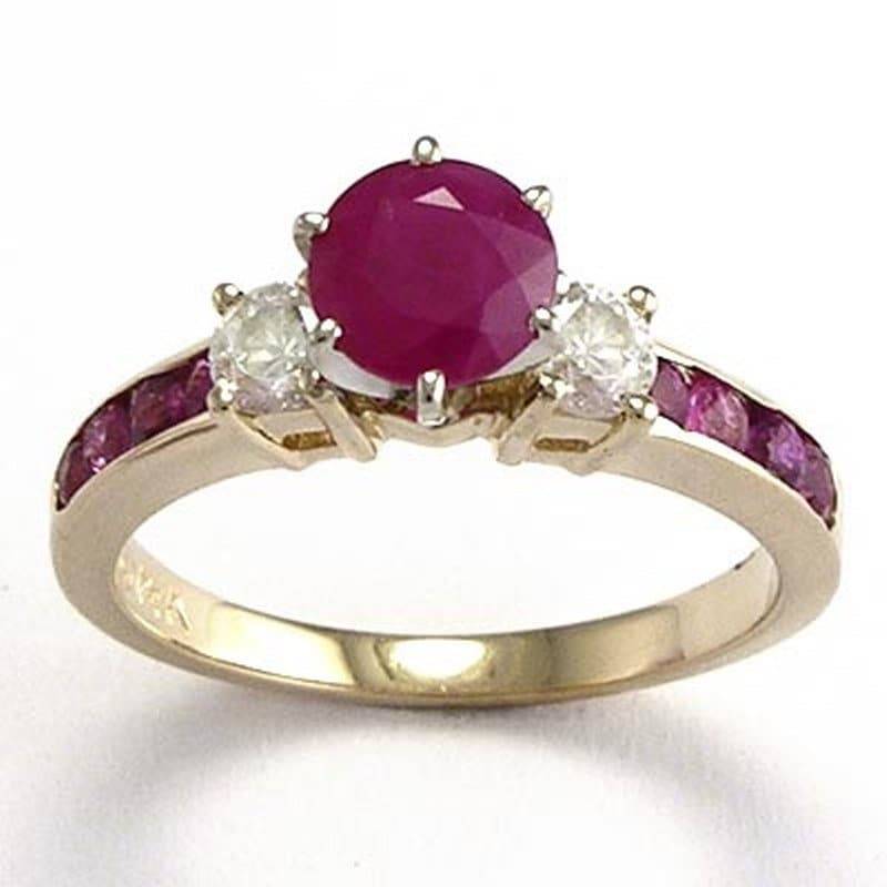 14 K Gold Rubin Diamant Verlobungsring 1, 04 Ct von AnzorJewelry