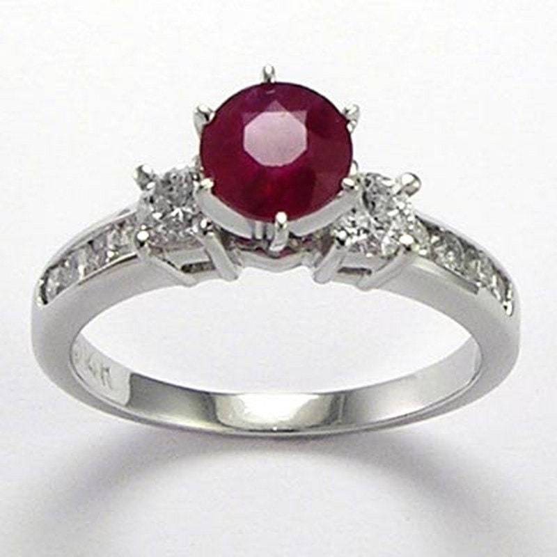 14 K Gold Rubin Jahrestag Ring. 1, 18 Ct 14 K Gold Rubin Jahrestag Ring. 1, 18 Ct von AnzorJewelry