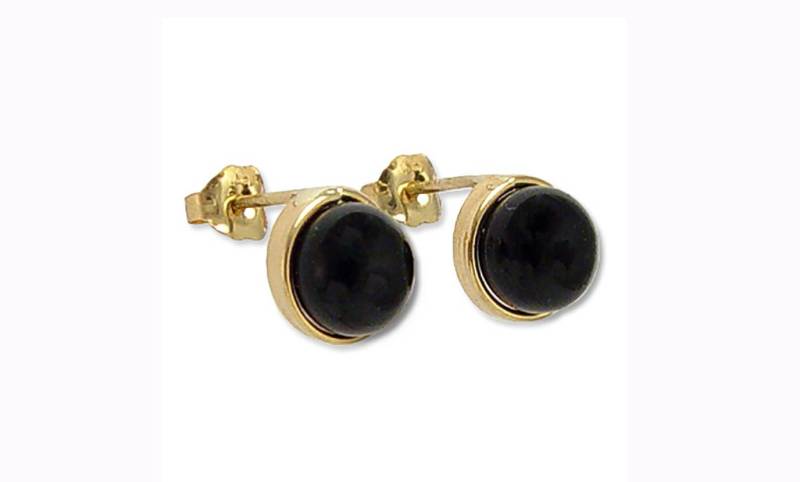 14 K Gold Schwarz Onyx Ohrstecker Ohrringe 6mm E495 von AnzorJewelry