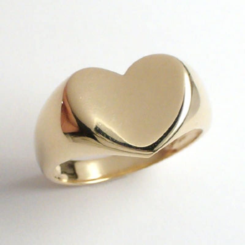 14 K Massiv Gelbgold Herz Ring Geformt von AnzorJewelry
