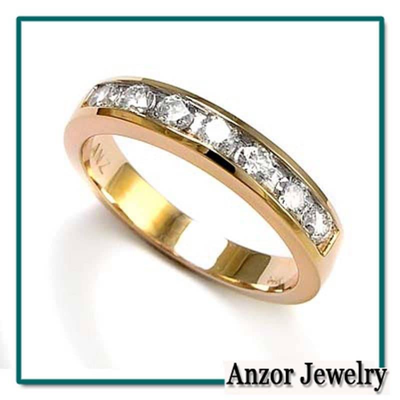 14 K Rose Gold Hochzeit Band Diamant Ring.65 Cwt Vs2-Si1 von AnzorJewelry