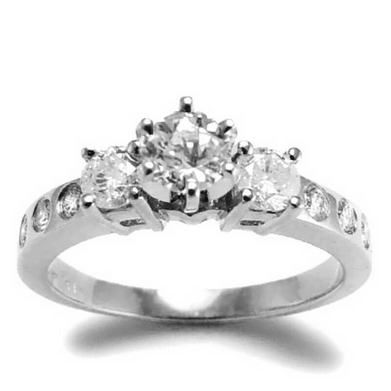 14 K Solid White Gold 1.15Cwt Diamant Verlobungsring von AnzorJewelry
