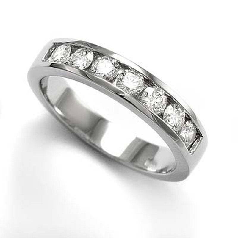 14 K Weißgold Band Diamant Ring Gravur Enthalten Bis Zu 12 Zeichen von AnzorJewelry