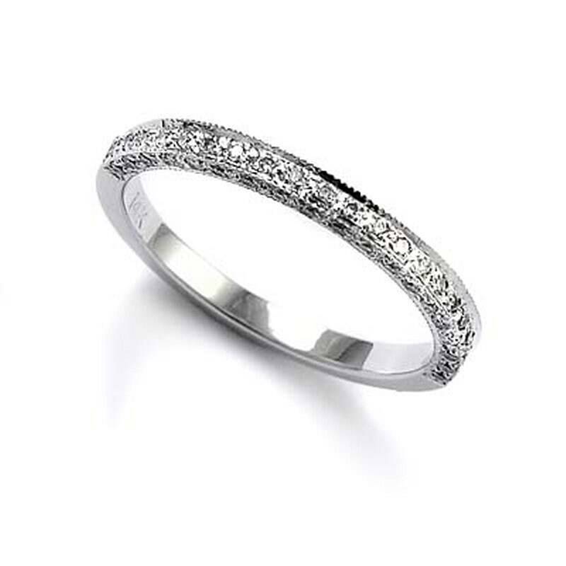 14 K Weißgold Hochzeit Band Diamant Ring 14 K Weißgold Hochzeit Band Diamant Ring von AnzorJewelry