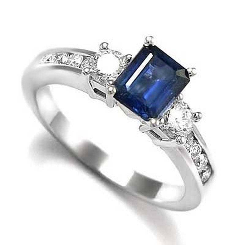 14 K Weißgold Saphir Diamant Verlobungsring 1, 38 Ct 14 K Weißgold Saphir Diamant Verlobungsring 1, 38 Ct von AnzorJewelry