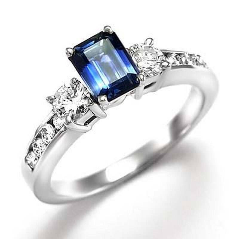 14 K Weißgold Saphir Diamant Verlobungsring Erhältlich Passende Wed. Ring R1741 14K Oder Platin von AnzorJewelry