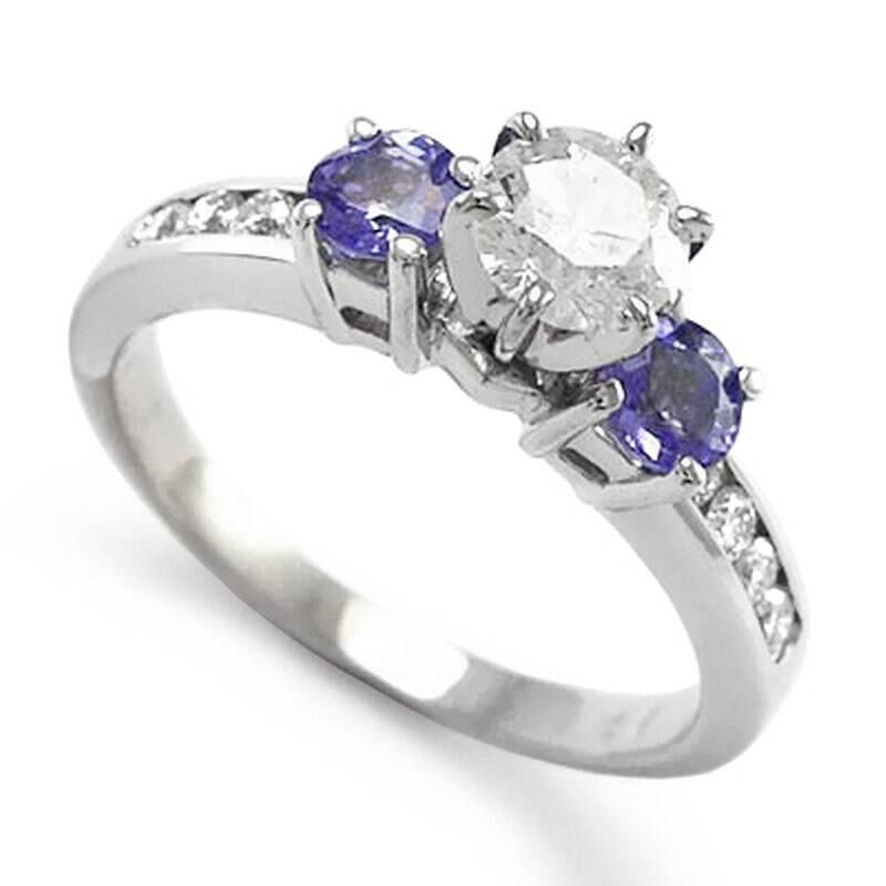 14 K Weißgold Tanzanit Diamant Verlobungsring 14 K Weißgold Tanzanit Diamant Verlobungsring von AnzorJewelry
