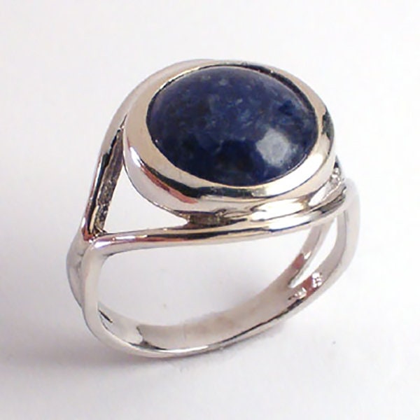 14 K White Gold Lapislazuli Ring R331 von AnzorJewelry