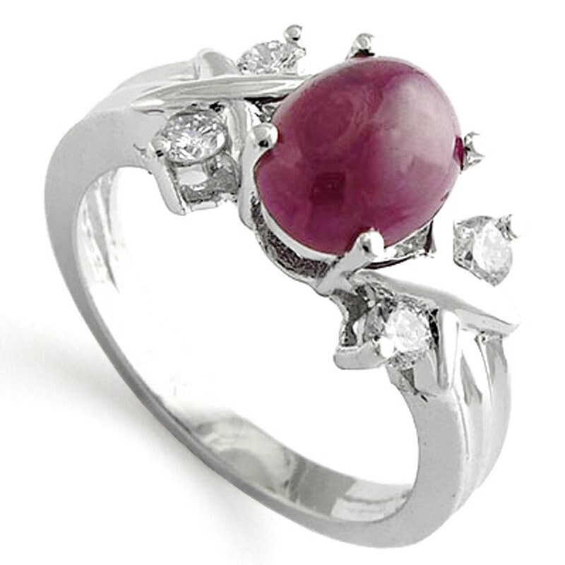 14 K White Gold Rubin Diamant-Ring von AnzorJewelry