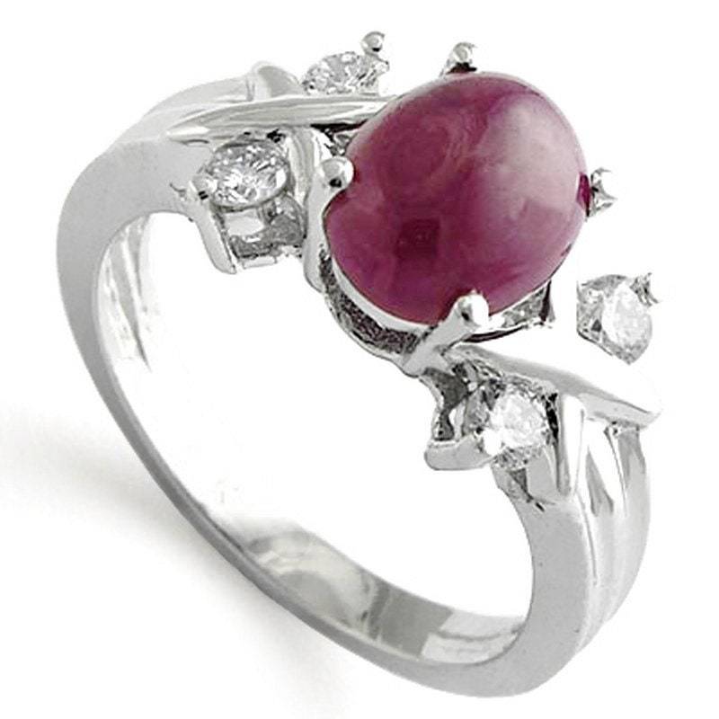 14 K White Gold Rubin Diamant-Ring 14 K White Gold Rubin Diamant-Ring von AnzorJewelry