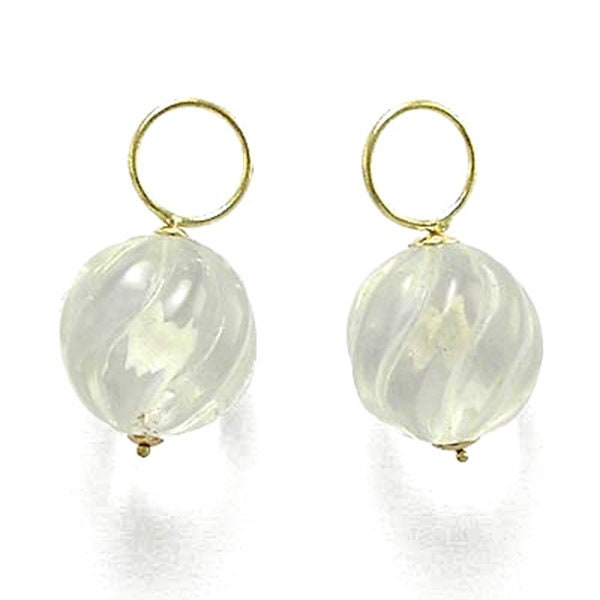 14K Gelbgold Kristall Ohrring Anhänger #e639 von AnzorJewelry