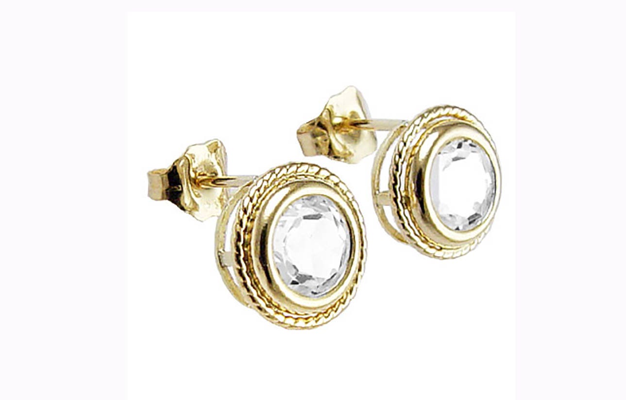 14K Gelbgold Mit Topas Ohrstecker Versichert E1071 von AnzorJewelry