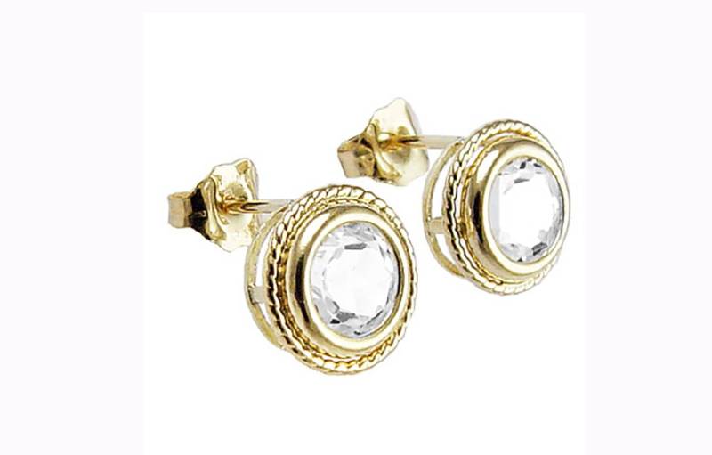 14K Gelbgold Mit Topas Ohrstecker Versichert E1071 von AnzorJewelry