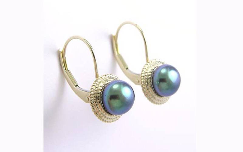 14K Gold 6 Mm Schwarze Perle Brisur Ohrringe E434 14K Gold 6 Mm Schwarze Perle Brisur Ohrringe E434 von AnzorJewelry