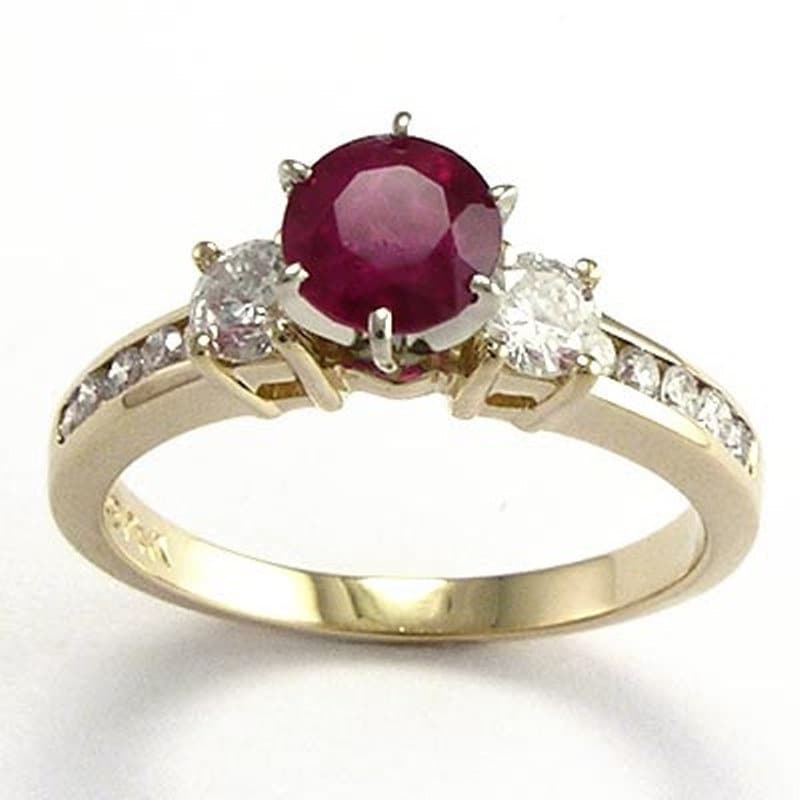 14K Gold Rubin Diamant Verlobungsring 1.25Ct von AnzorJewelry